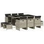Set de comedor de jardín 11 pzas y cojines ratán sintético gris de , Conjuntos de jardín - Ref: Foro24-3277738, Precio: 633,5...