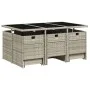 Set de comedor de jardín 11 pzas y cojines ratán sintético gris de , Conjuntos de jardín - Ref: Foro24-3277738, Precio: 633,5...