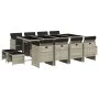 Garten-Esszimmer-Set mit 13-teiligen Kissen aus hellem grauem Kunst-Rattan. von , Gartensets - Ref: Foro24-3277750, Preis: 85...