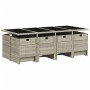 Garden dining set with 13 pieces, light gray synthetic rattan and cushions. by , Garden sets - Ref: Foro24-3277750, Price: 76...