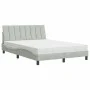 Cama con colchón terciopelo gris claro 120x200 cm de , Camas y somieres - Ref: Foro24-3208586, Precio: 341,49 €, Descuento: %