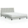 Cama con colchón terciopelo gris claro 140x190 cm de , Camas y somieres - Ref: Foro24-3208592, Precio: 390,54 €, Descuento: %