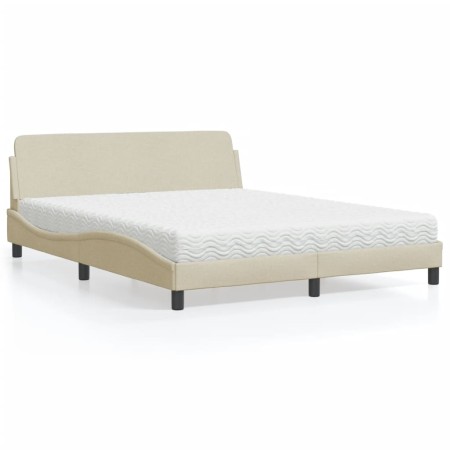 Bett mit cremefarbenem Stoffmatratze 160x200 cm von , Betten und Lattenroste - Ref: Foro24-3208429, Preis: 383,09 €, Rabatt: %