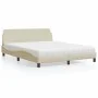 Bed with cream-colored fabric mattress 160x200 cm by , Beds and slatted bases - Ref: Foro24-3208429, Price: 331,27 €, Discoun...