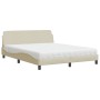 Bett mit cremefarbenem Stoffmatratze 160x200 cm von , Betten und Lattenroste - Ref: Foro24-3208429, Preis: 383,09 €, Rabatt: %