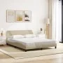 Bed with cream-colored fabric mattress 160x200 cm by , Beds and slatted bases - Ref: Foro24-3208429, Price: 331,27 €, Discoun...