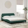 Cama con colchón terciopelo verde oscuro 160x200 cm de , Camas y somieres - Ref: Foro24-3208434, Precio: 330,90 €, Descuento: %