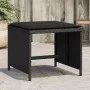 Garden stools with cushions 4 pcs black PE rattan 40x40x35cm by , Outdoor ottomans - Ref: Foro24-4007484, Price: 111,49 €, Di...