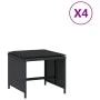 Gartenhocker mit Kissen 4 Stück PE-Rattan Schwarz 40x40x35cm von , Hocker für den Außenbereich - Ref: Foro24-4007484, Preis: ...