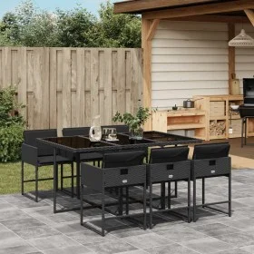 7-piece garden dining set with black synthetic rattan cushions by , Garden sets - Ref: Foro24-3278034, Price: 511,06 €, Disco...