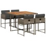 Garten-Essgruppe, 5-teilig, mit grauen Polstern aus synthetischem Rattan von , Gartensets - Ref: Foro24-3278029, Preis: 282,9...