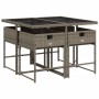 Garten-Essgruppe, 5-teilig, mit grauen Polstern aus synthetischem Rattan von , Gartensets - Ref: Foro24-3278029, Preis: 282,9...