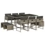 11-piece garden dining set with gray synthetic rattan cushions by , Garden sets - Ref: Foro24-3278095, Price: 636,02 €, Disco...