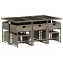 11-piece garden dining set with gray synthetic rattan cushions by , Garden sets - Ref: Foro24-3278095, Price: 636,02 €, Disco...