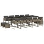 Garden dining set with 15-piece synthetic rattan gray cushions. by , Garden sets - Ref: Foro24-3278119, Price: 786,28 €, Disc...
