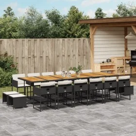 Garden furniture set 17 pieces with black synthetic rattan cushions by , Garden sets - Ref: Foro24-3278138, Price: 1,00 €, Di...