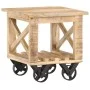 Side table with rough mango wood and wheels, 40x40x42 cm. by vidaXL, Side tables - Ref: Foro24-320936, Price: 102,64 €, Disco...