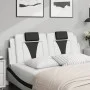 Padded headboard in white and black synthetic leather, 140 cm. by , Headboards and footboards - Ref: Foro24-374796, Price: 60...