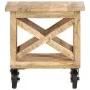 Side table with rough mango wood and wheels, 40x40x42 cm. by vidaXL, Side tables - Ref: Foro24-320936, Price: 102,64 €, Disco...