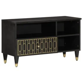 Solid mango wood TV stand 80x33x46 cm by , CD and DVD storage - Ref: Foro24-358337, Price: 54,68 €, Discount: %
