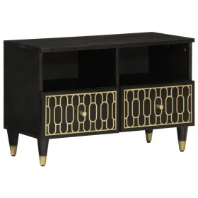 Solid mango wood TV stand 70x33x46 cm by , CD and DVD storage - Ref: Foro24-358321, Price: 59,04 €, Discount: %