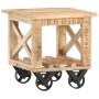 Side table with rough mango wood and wheels, 40x40x42 cm. by vidaXL, Side tables - Ref: Foro24-320936, Price: 105,03 €, Disco...