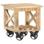 Side table with rough mango wood and wheels, 40x40x42 cm. by vidaXL, Side tables - Ref: Foro24-320936, Price: 102,64 €, Disco...