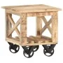 Side table with rough mango wood and wheels, 40x40x42 cm. by vidaXL, Side tables - Ref: Foro24-320936, Price: 102,64 €, Disco...