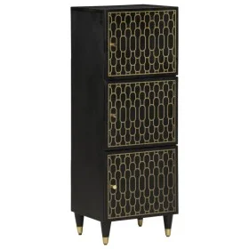 Solid mango wood tall sideboard 40x33x110 cm by , CD and DVD storage - Ref: Foro24-358349, Price: 126,13 €, Discount: %