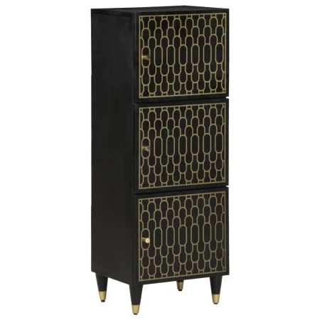 Solid mango wood tall sideboard 40x33x110 cm by , CD and DVD storage - Ref: Foro24-358349, Price: 126,13 €, Discount: %