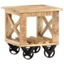 Side table with rough mango wood and wheels, 40x40x42 cm. by vidaXL, Side tables - Ref: Foro24-320936, Price: 102,64 €, Disco...