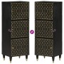 Solid mango wood tall sideboard 40x33x110 cm by , CD and DVD storage - Ref: Foro24-358349, Price: 124,51 €, Discount: %
