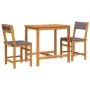 Balcony set with 3-piece solid acacia wood cushions by , Garden sets - Ref: Foro24-365856, Price: 158,40 €, Discount: %