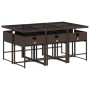 Garten-Essgruppe, 7-teilig, mit braunen Polstern aus synthetischem Rattan. von , Gartensets - Ref: Foro24-3278036, Preis: 403...