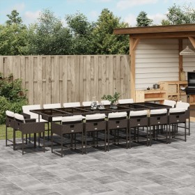 Garden furniture set 17 pieces and brown synthetic rattan cushions by , Garden sets - Ref: Foro24-3278192, Price: 977,03 €, D...