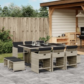 11-piece garden dining set with gray synthetic rattan cushions by , Garden sets - Ref: Foro24-3277918, Price: 507,16 €, Disco...