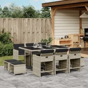 11-piece garden dining set with gray synthetic rattan cushions by , Garden sets - Ref: Foro24-3277918, Price: 604,37 €, Disco...