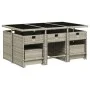 11-piece garden dining set with gray synthetic rattan cushions by , Garden sets - Ref: Foro24-3277918, Price: 604,37 €, Disco...