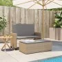 Garden bench with cushions and synthetic beige rattan footrest by , garden benches - Ref: Foro24-368410, Price: 258,30 €, Dis...