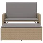 Garden bench with cushions and synthetic beige rattan footrest by , garden benches - Ref: Foro24-368410, Price: 258,30 €, Dis...