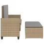 Garden bench with cushions and synthetic beige rattan footrest by , garden benches - Ref: Foro24-368410, Price: 258,30 €, Dis...