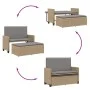 Garden bench with cushions and synthetic beige rattan footrest by , garden benches - Ref: Foro24-368410, Price: 258,30 €, Dis...