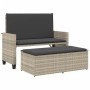 Garden bench with gray synthetic rattan cushions and footrest by , garden benches - Ref: Foro24-368412, Price: 263,05 €, Disc...