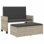 Garden bench with gray synthetic rattan cushions and footrest by , garden benches - Ref: Foro24-368412, Price: 258,30 €, Disc...