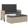 Garden bench with gray synthetic rattan cushions and footrest by , garden benches - Ref: Foro24-368412, Price: 263,05 €, Disc...