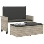 Garden bench with gray synthetic rattan cushions and footrest by , garden benches - Ref: Foro24-368412, Price: 258,30 €, Disc...