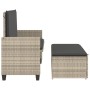 Gartenbank mit Kissen und Fußstütze aus grauem synthetischem Rattan von , Gartenbänke - Ref: Foro24-368412, Preis: 263,05 €, ...
