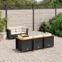 Set de sofás de jardín 6 piezas y cojines ratán sintético negro de , Conjuntos de jardín - Ref: Foro24-3261731, Precio: 445,0...