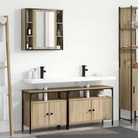 Juego de Gabinetes de Baño 3 pcs Roble Sonoma 80 x 30 x 60 cm