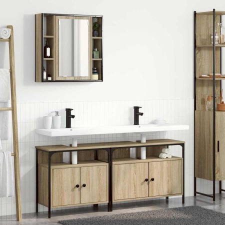 Juego de Gabinetes de Baño 3 pcs Roble Sonoma 80 x 30 x 60 cm